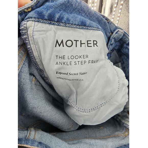 Mother The Looker Ankle Step Fray Jeans Exposed Secret Sister Size 25 - Picture 8 of 9